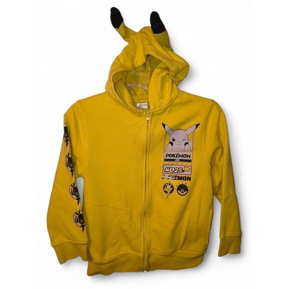 Official Pikachu Hoodie Youth Size Large Full Zip Sweatshirt 2023 Pokemon Ninten